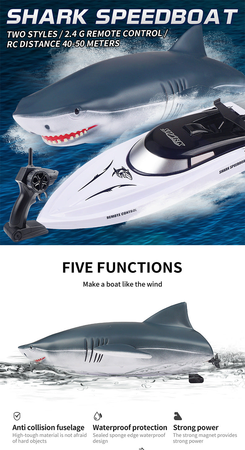 New Electric Shark RC Boat Vehicles Waterproof Model Toys 2 In 1