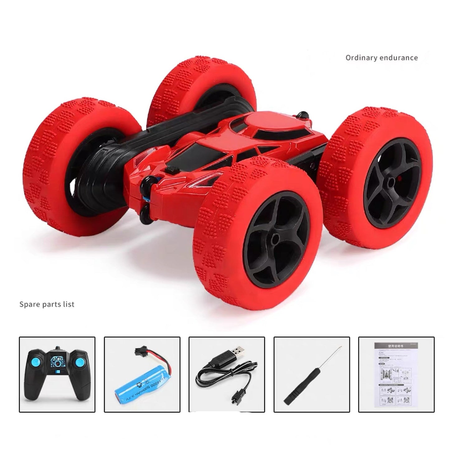 Remote control stunt car double-sided tumble bucket