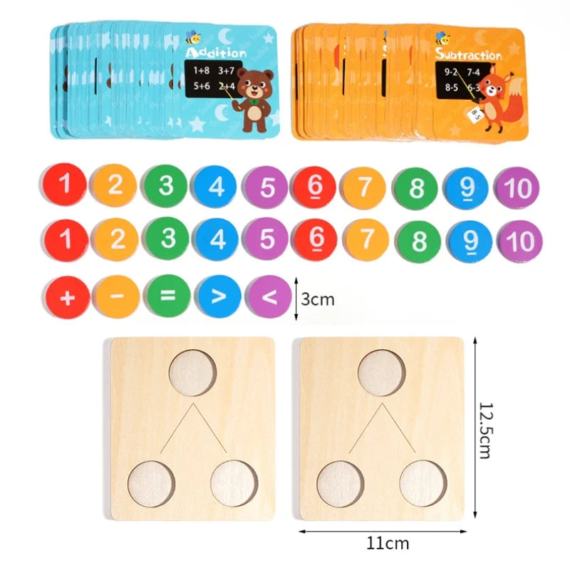 Kids Math Early Education Teaching Aids Wooden Digital Decomposition Arithmetic