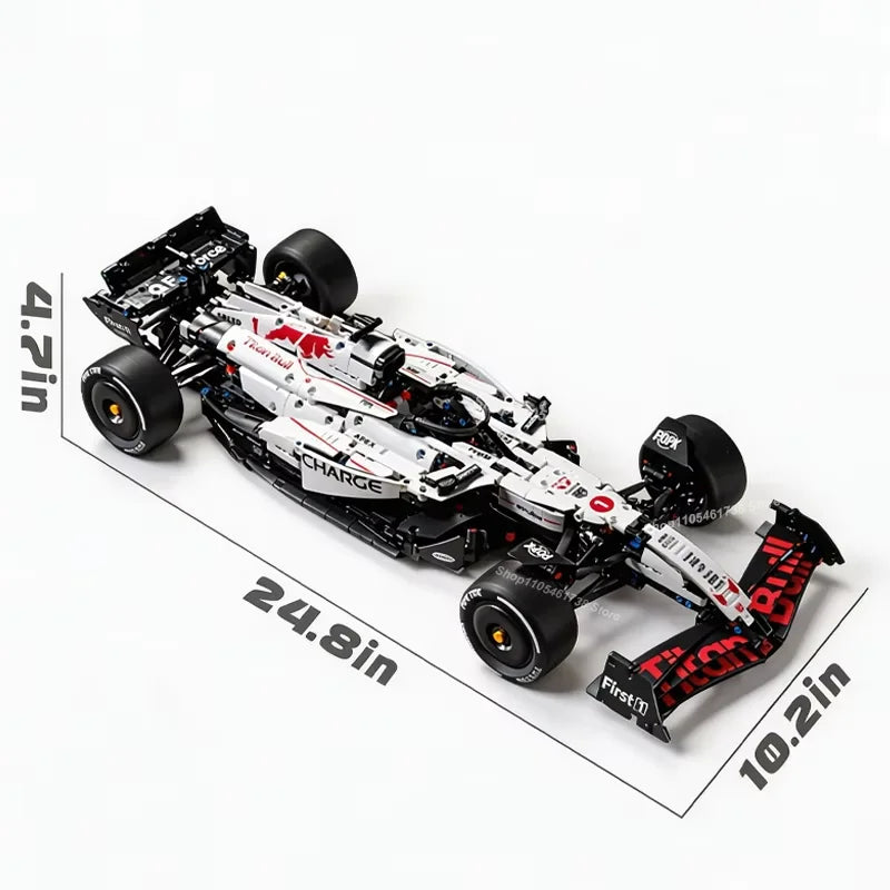 1:8 Technical Classic Performance RB21 White Bull Sports Car Building Blocks