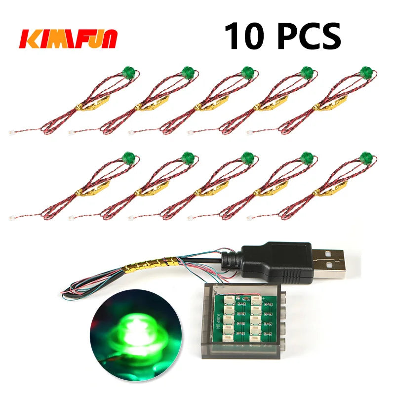 10PCS 0.8mm Pin RGB LED For LEGO Building Blocks