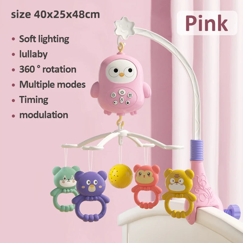 Baby Music Rotating Bed Bell Toy Cute Owl Shape Modern Baby Hanging Rattle