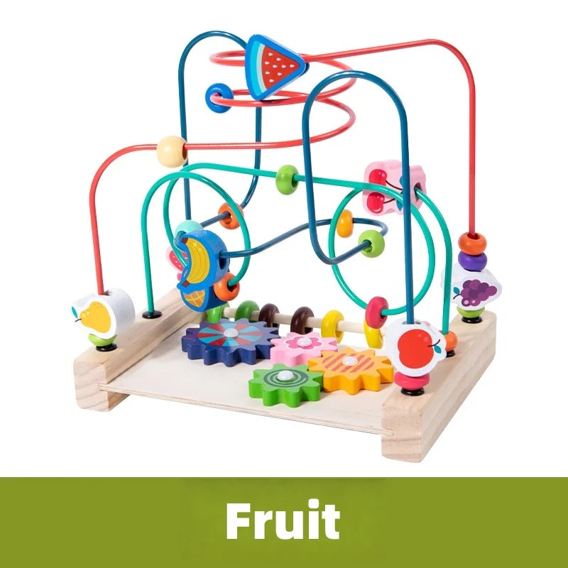 Wooden Roller Coaster Bead Maze Abacus Math Toys Toddler Early Educational Toys