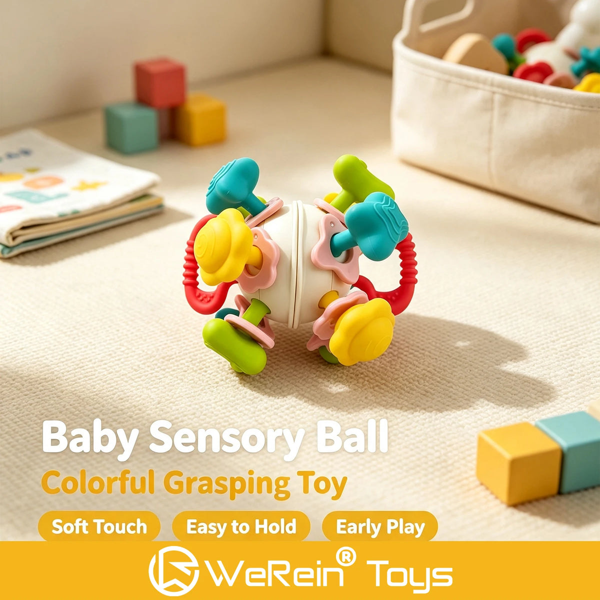 PLANET THEME GRABBLE MANHATTAN BALL TEETHING COMFORT FOR BABY