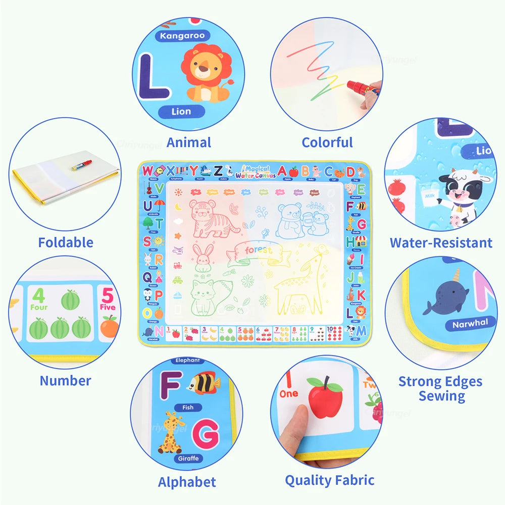 100x80CM Magic Water Drawing Mat with Reusable Magic Pens,