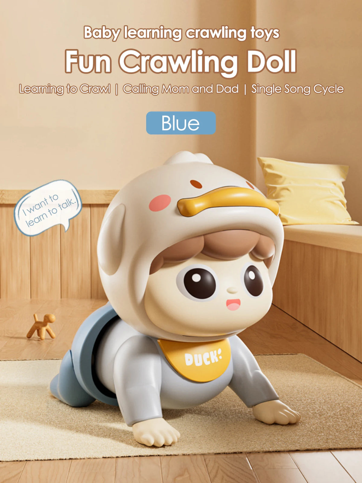 1Pcs Crawling Doll with Music Baby Toys,