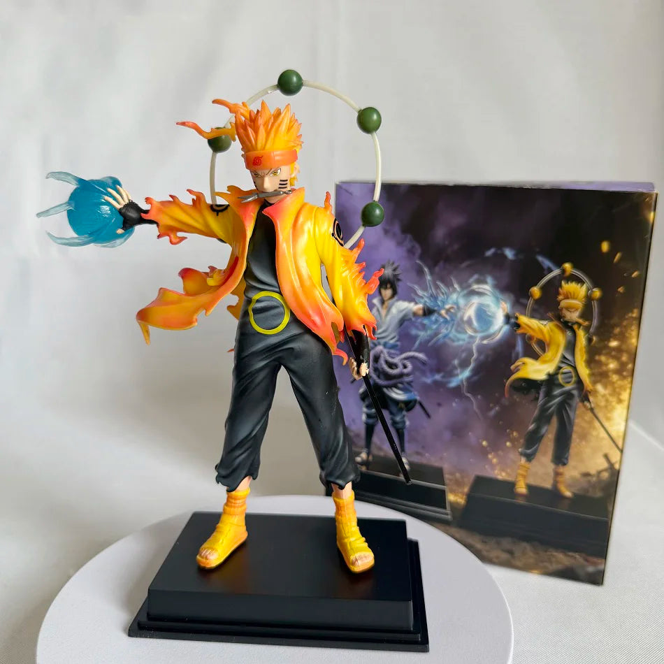 22cm Naruto Shippuden Anime Figure AK Uzumaki Naruto Uchiha Sasuke Action Model Pvc Statue