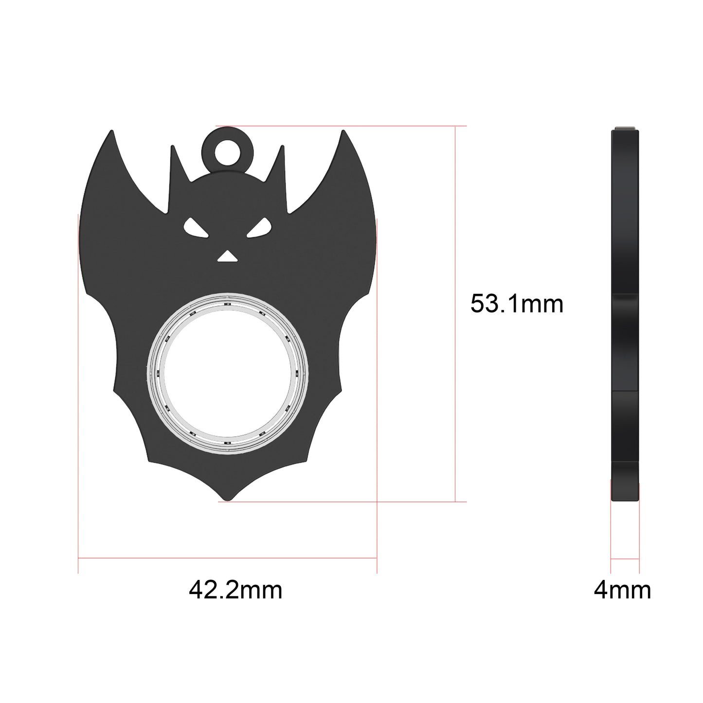 Halloween Creative Fidget Spinner Toy Bat Demon Ghost Keychain