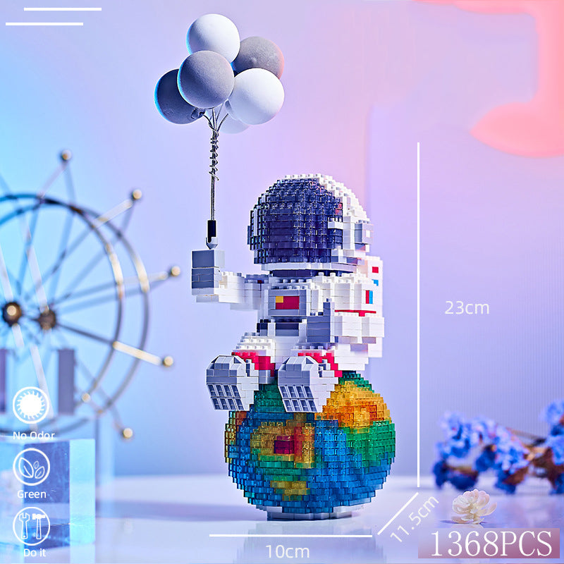 Mini Micro Rocket Building Blocks Space Moon Satellite Astronaut Diamond