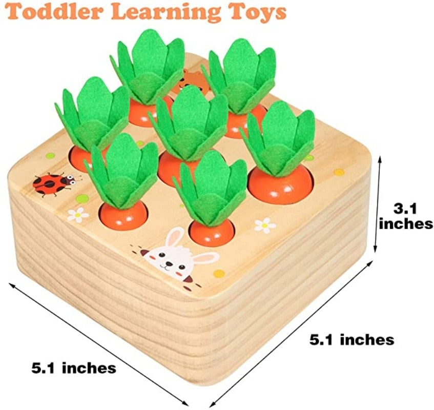 Montessori Toys for Baby Pull Carrot Set Wooden Toy