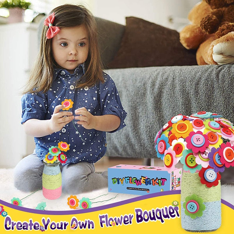 Flower Craft Kit Bouquet with Buttons