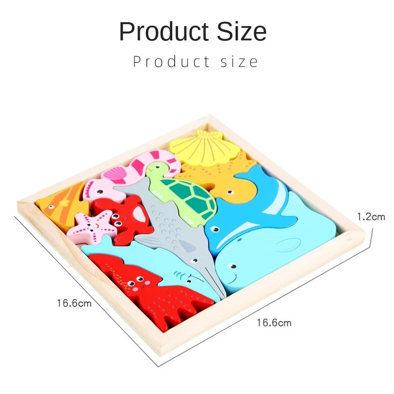 Baby Montessori Toys Wooden Puzzle Tangram