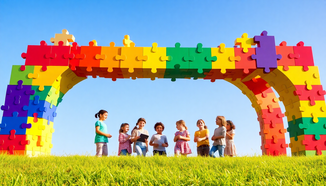 Discover the Joy of Jigsaw Puzzles: Arch Bridge Rainbow Building Blocks for Early Childhood Education at ChildrenToyStore.com
