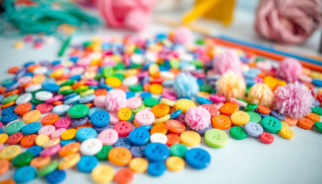 Unleash Your Child's Creativity with DIY Craft Toys: Button Stickers and Pompom Stickers at ChildrenToysStore.com