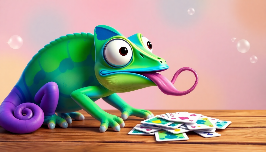 Discover the Chameleon Lizard Mask Wagging Tongue Lick Cards Board Game - A Fun Family Toy at ChildrenToyStore.com
