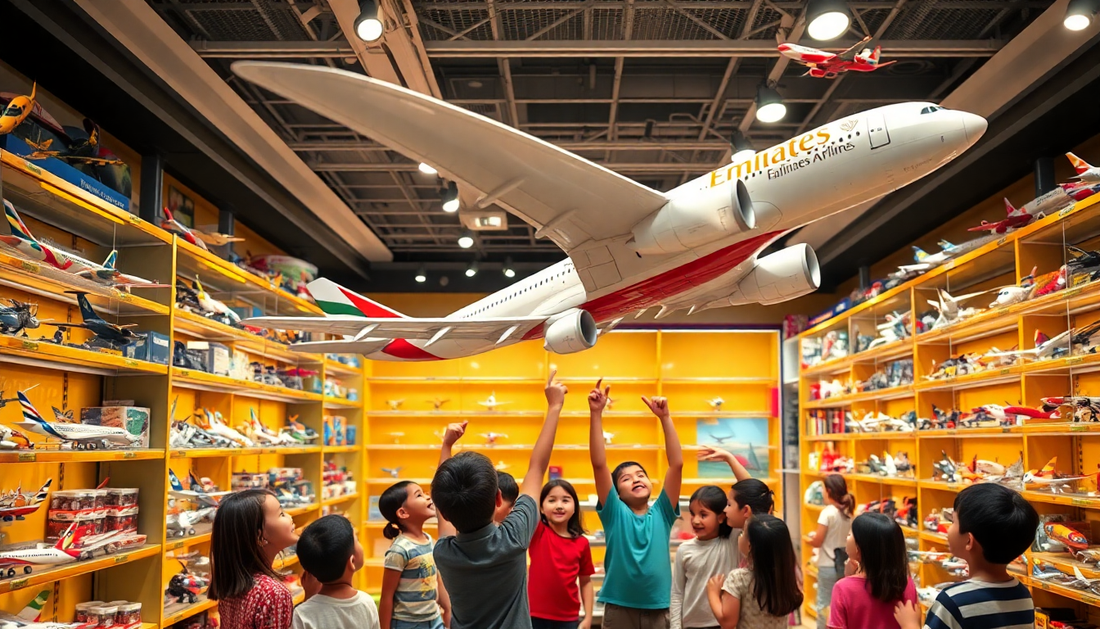 Soar to New Heights with the Scale Emirates Airlines Aircraft Model from Children Toys Store
