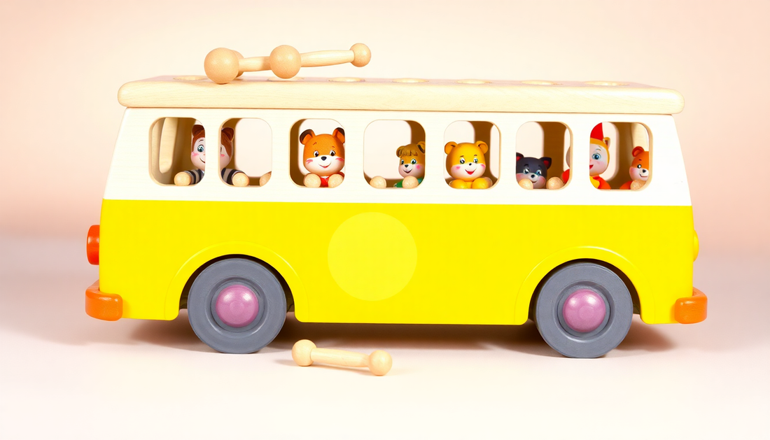 Discover the Best Montessori Toddlers Kids Wooden Pounding Bench Animal Bus Toys at ChildrenToysStore.com