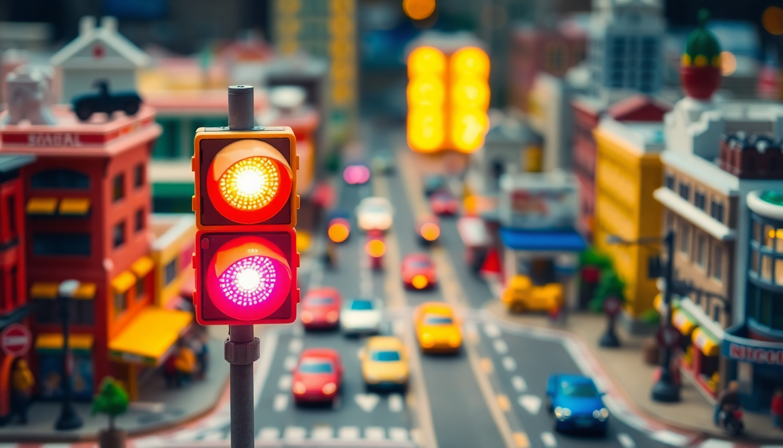 Discover the Joy of Mini Traffic Signs Road Light Block with Sound LED at ChildrenToysStore.com