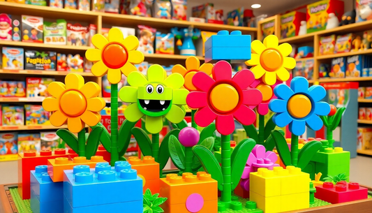 Unleash Your Child's Creativity with the Mini Chomper Flower Building Blocks Kit from Children Toys Store