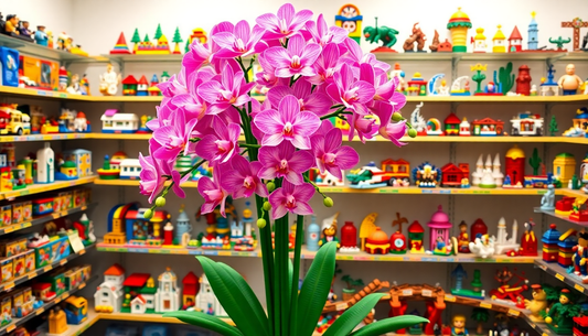 Discover the Beauty of Building Blocks: Moc Bouquet Orchid Flowers at Children Toys Store