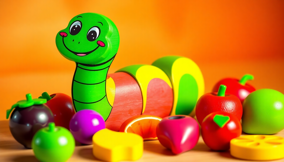 Discover the Delightful Toy Worm Eat Fruit Wooden Puzzle at ChildrenToysStore.com
