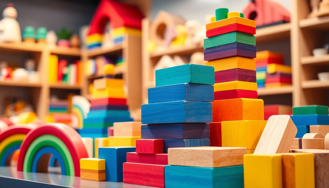 Discover the Joy of Wooden Toys: Rainbow Building Blocks at Children Toys Store