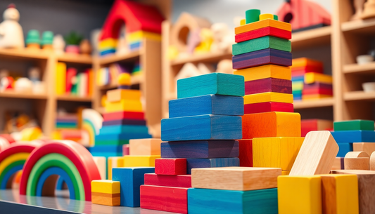 Discover the Joy of Wooden Toys: Rainbow Building Blocks at Children Toys Store