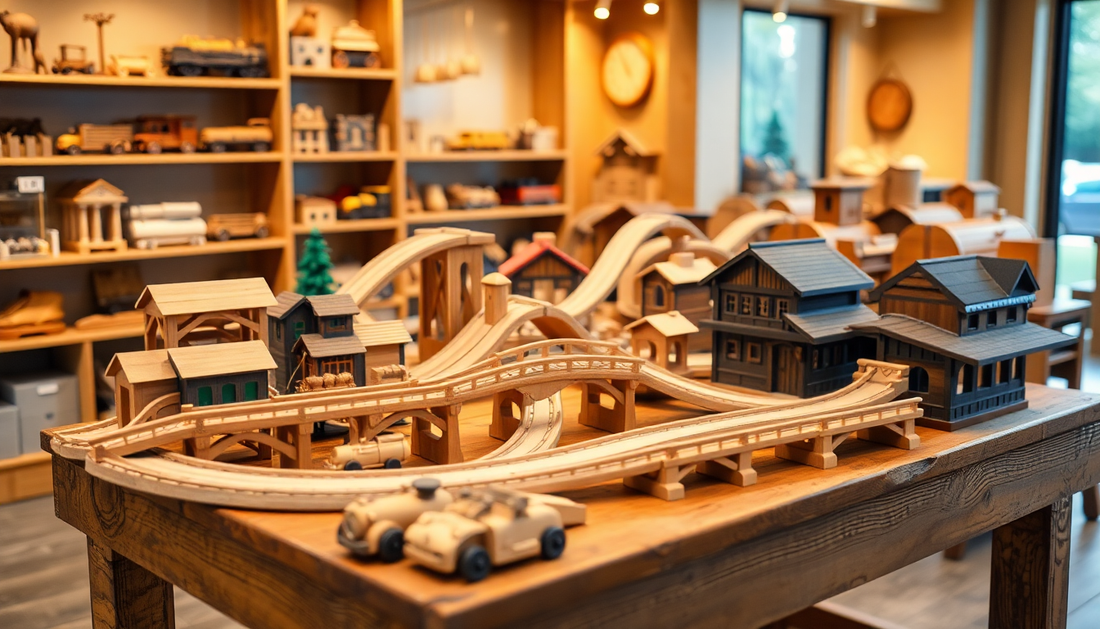 Discover the Joy of Beech Wooden Railway Track Accessories at Children Toys Store