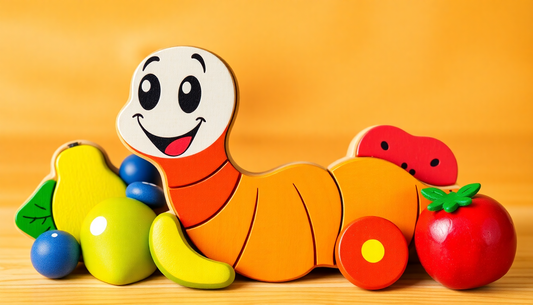 Unlock Your Child's Potential with the Montessori Worm Eat Fruit Wooden Puzzle from ChildrenToysStore.com