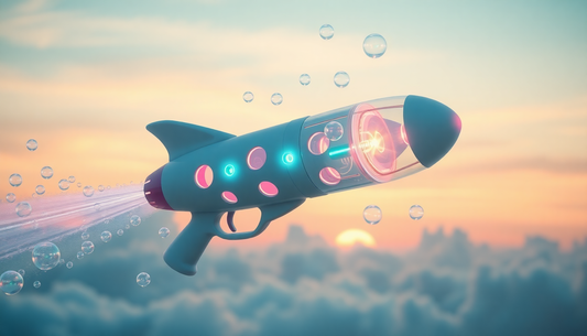 Bubble Gun Rocket 69 Holes Soap Bubbles Machine Gun Shape Automatic Blower With Light Toys For Kids Pomperos at ChildrenToysStore.com