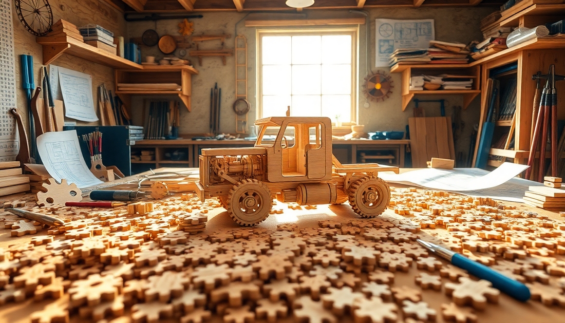 Discover the Best Robotime Rokr Construction Vehicles Truck Toys Set 3D Wooden Puzzles for Boys at ChildrenToyStore.com