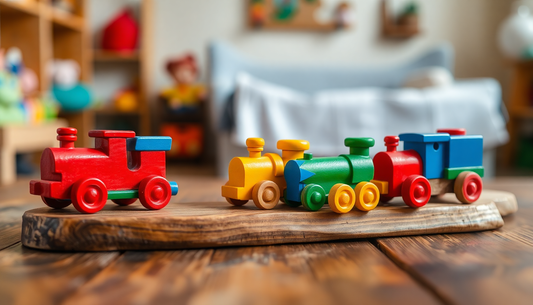 Discover the Joy of 4pcs Mini Wood Train Toys at ChildrenToysStore.com
