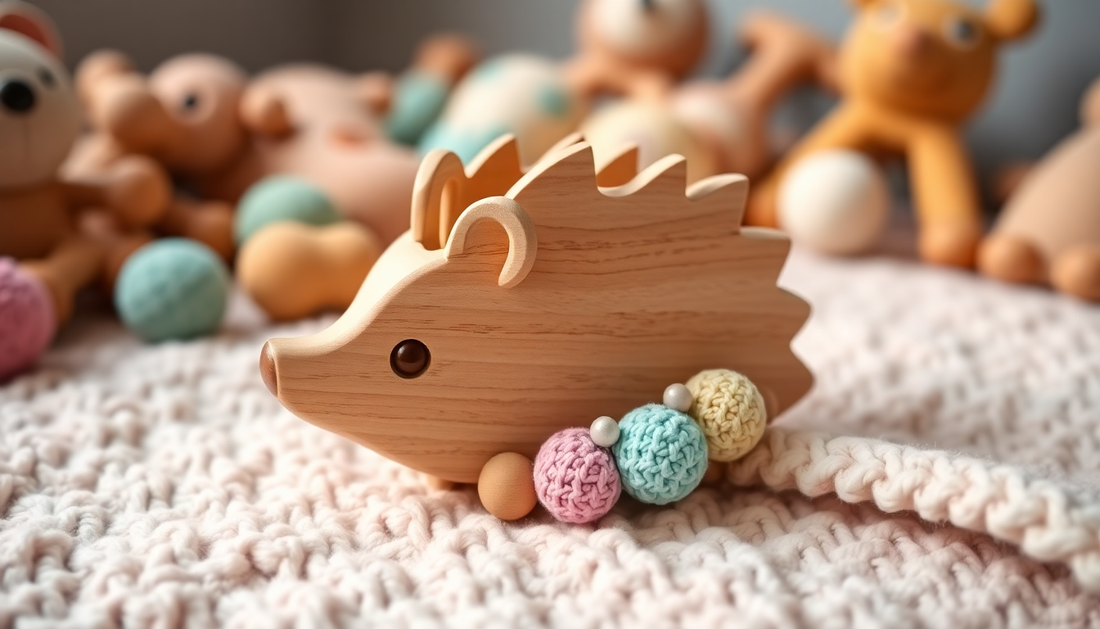 Discover the Delightful Wooden Teether Hedgehog Crochet Beads at Children Toys Store
