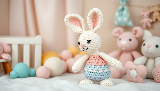 Discover the Joy of Baby Rattles: Crochet Bunny Rattle Toy at Children Toys Store