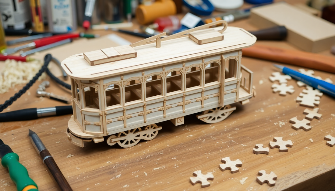 Discover the Joy of Rolife Vintage Tramcar Model 3D Wooden Puzzle Toys at ChildrenToyStore.com