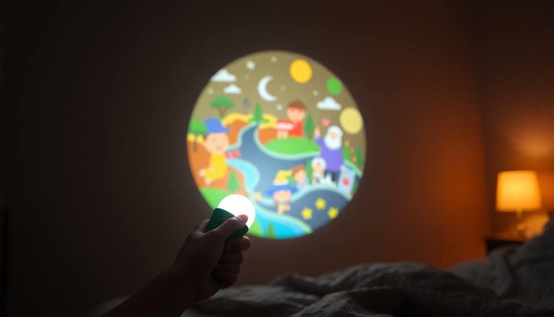 Discover the Magic of Cartoon Storybook Cards LED Projection Flashlight Interactive Toy at ChildrenToysStore.com