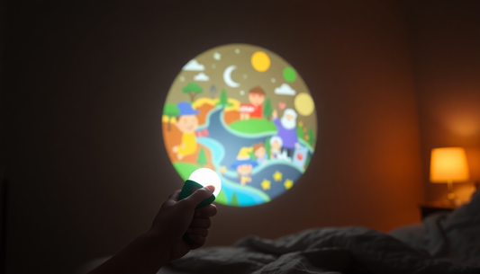 Discover the Magic of Cartoon Storybook Cards LED Projection Flashlight Interactive Toy at ChildrenToysStore.com