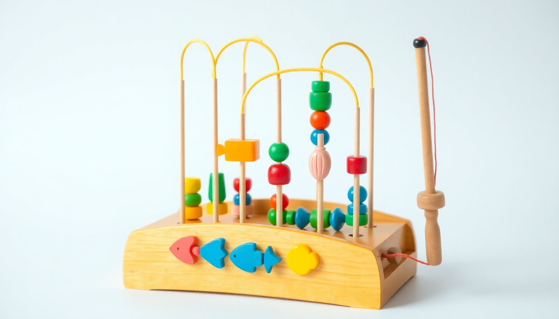 Discover the Joys of the Children's Wooden Bead Maze Fishing Toy at ChildrenToysStore.com