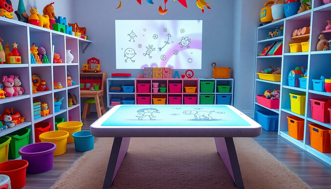 Unleash Your Child's Creativity with the Kids LED Projector Drawing Table Toy Set from ChildrenToyStore.com