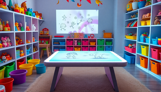 Unleash Your Child's Creativity with the Kids LED Projector Drawing Table Toy Set from ChildrenToyStore.com