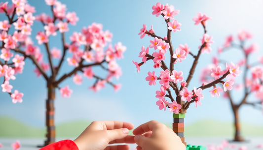 Unlock Your Child's Creativity with the Cherry Blossom Model Building Blocks from Children Toys Store