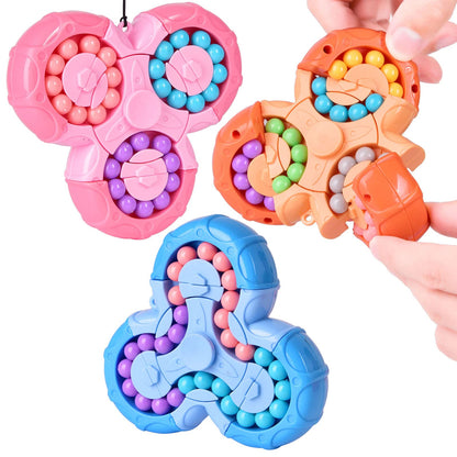 Magic Bean Puzzle Toy, Rotating Magic Bean Cube&Fidget Spinner Toys