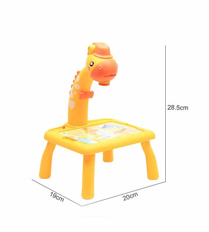 Cartoon Giraffe Projection Painting Study Desk