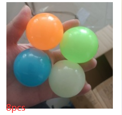 Luminous Sticky Ball Toys Sticky Wall Home Party Games Glow In The Dark Novelty Toys Decompression Squeeze Toy