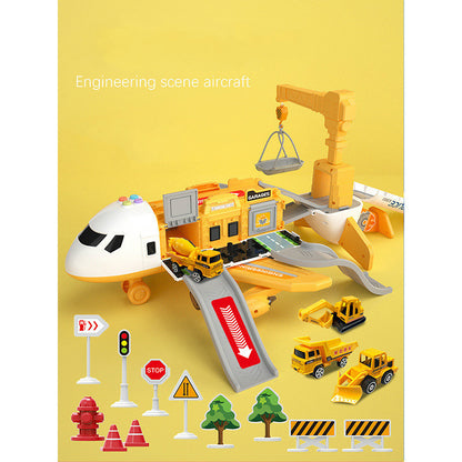 Children's Toy Track Storage Airplane With Alloy Car Ejection