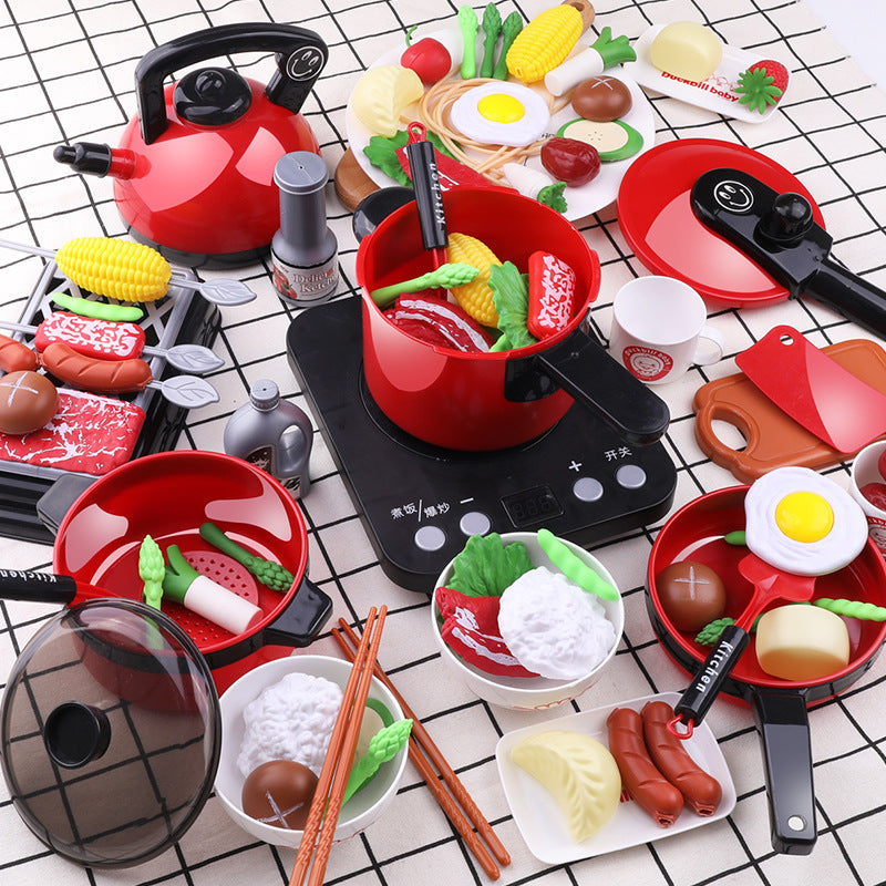 Children's Simulation Kitchen Cooking And Cooking Toy Set