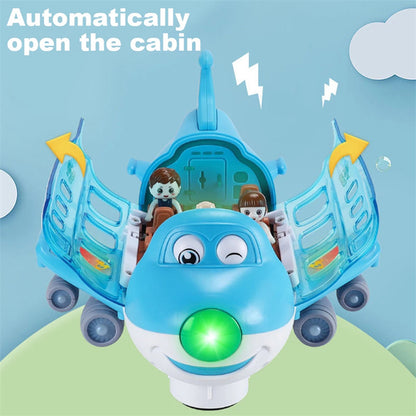 360 Rotating Electric Plane Airplane Toys For Kids Bump