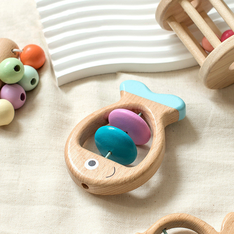 Wooden Baby Colored Five Piece Toy Set