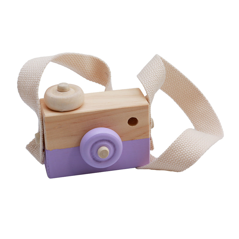 Cute Wooden Camera Toys Baby Kid Hanging Photography