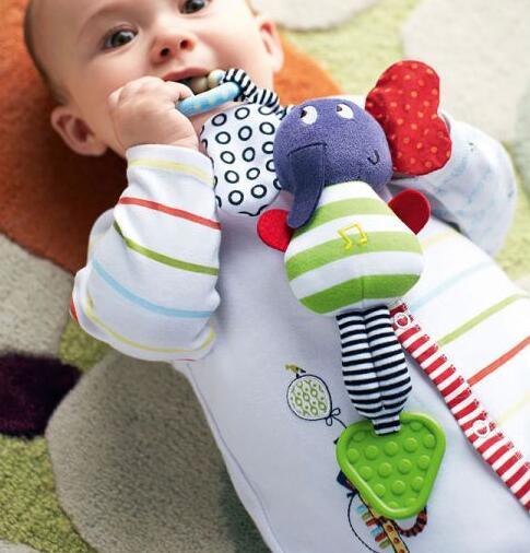 Musical Elephant Lathe Trailer Hanging Teether Baby Toys